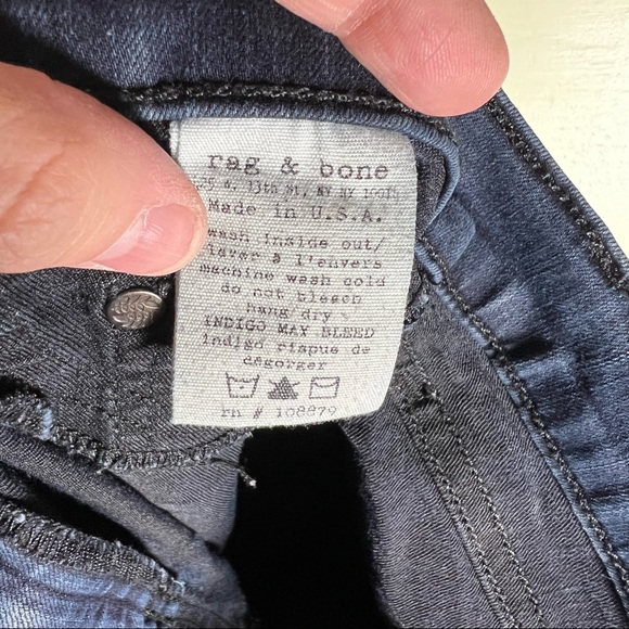 Rag and Bone Legging Jeans Midnight Wash Mid Rise - Picture 7 of 9